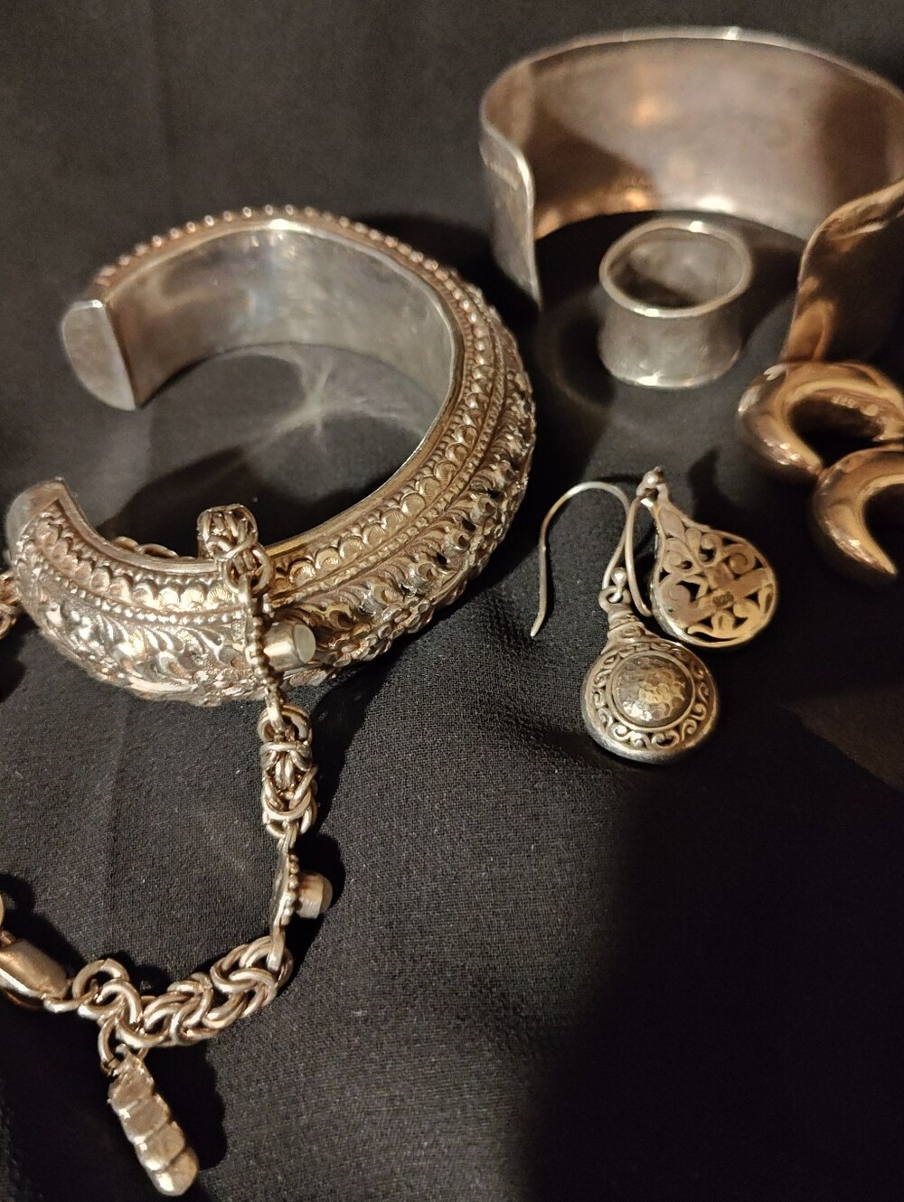 LOT Of NICE Sterling Silver PIECES - Bracelets, Rings, Earrings